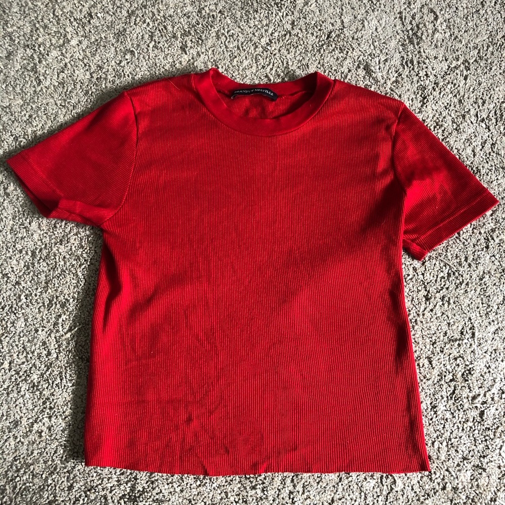red cropped brandy tee